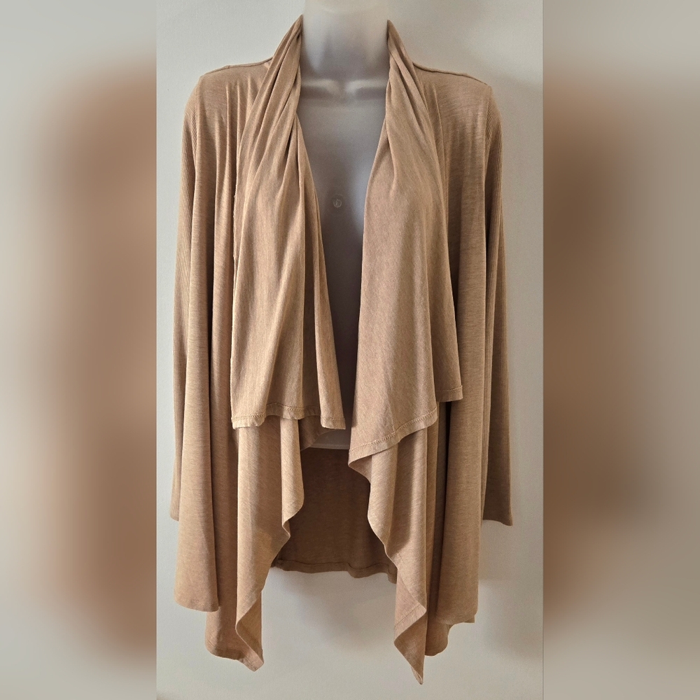 Coldwater Creek Open Front Cardigan Beige Long Sleeve Sz Small/8 Euc